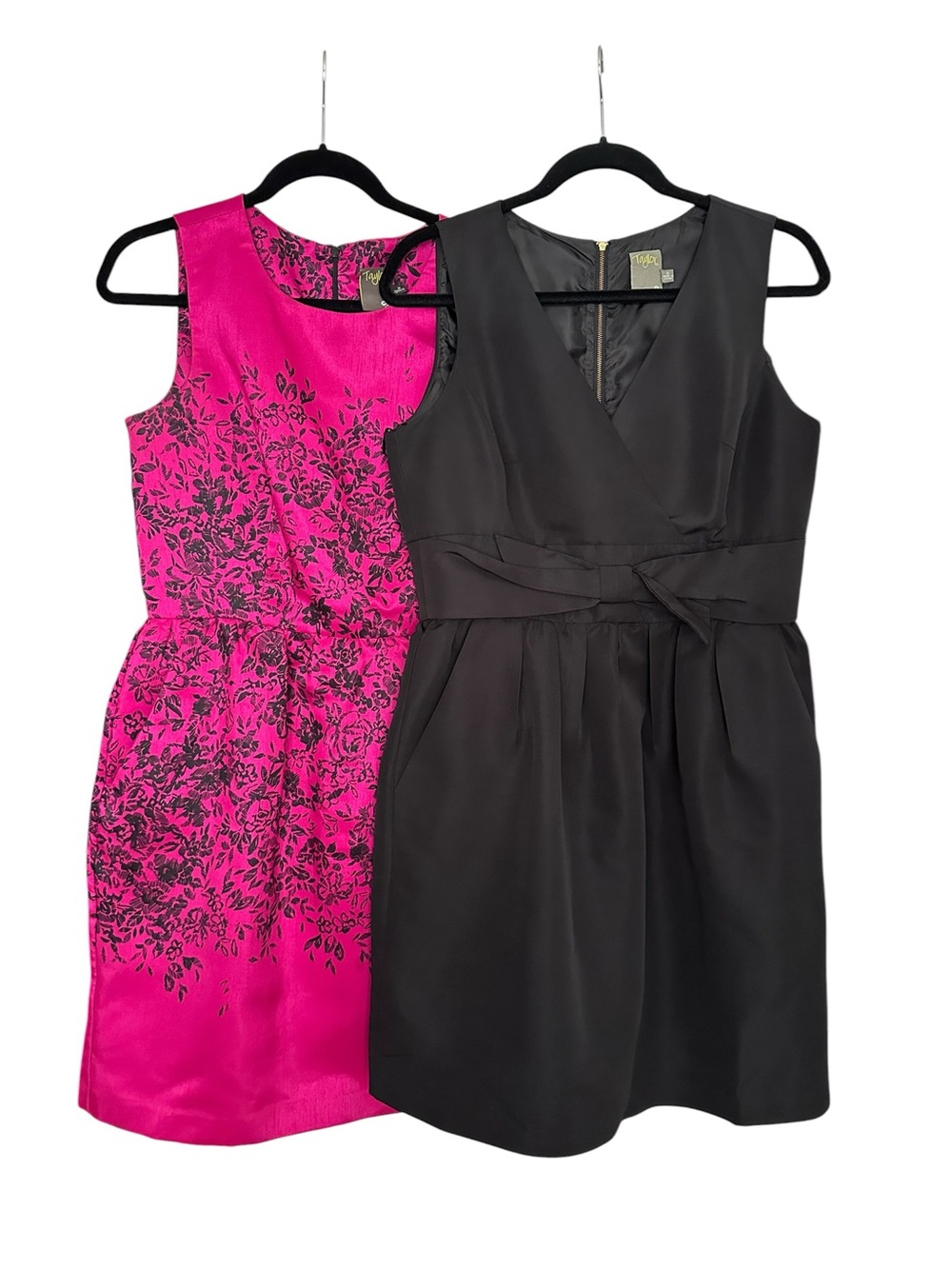 Cocktail Party Wedding Guest Dress Bundle Sz‎ 8 Black + Pink Floral TAYLOR